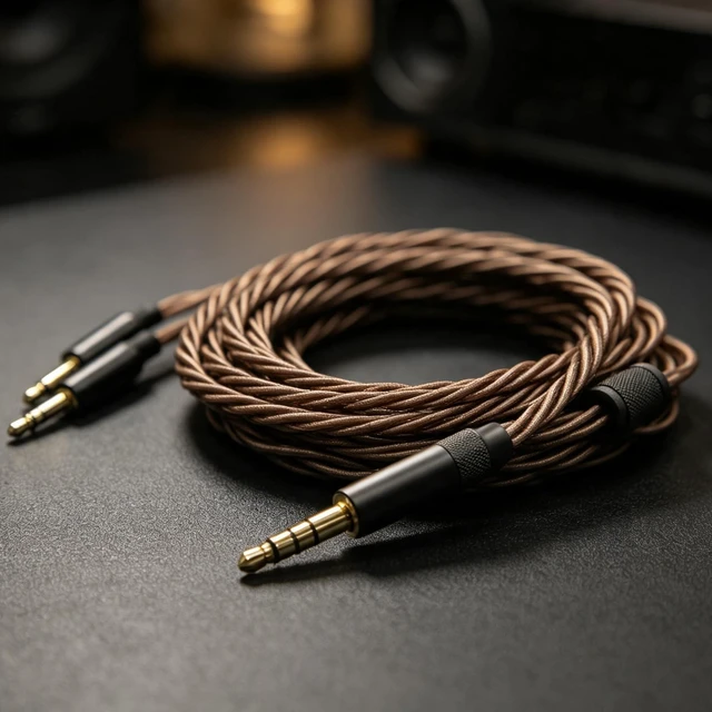 Alt view image 7 of 7 - 4.4mm Headphone 5N Cable High Purity Copper Plated with Gold Foil Replacement Cable Compatible with Hifiman Sundara,Ananda,Arya,He400se,1.5m,Dual 3.5mm to 4.4mm
