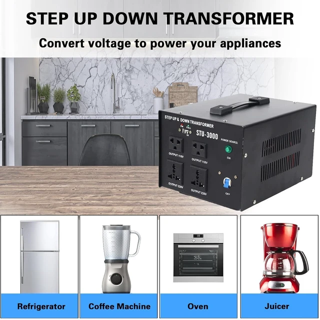 Alt view image 2 of 7 - Voltage Converter 3000 Watt Voltage Transformer, AC 220V/110V Power Converter, Circuit Break Protection, 5V USB Port, Heavy Duty Step Up/Step Down Voltage Transformer Converter, CE Certified