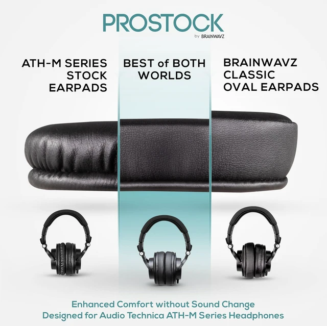Alt view image 2 of 7 - ProStock ATH M50X Upgraded Earpads, Improves Comfort & Style Without Changing The Sound - Ear Pad Designed for ATH-M50X M50BTX M20X M30X M40X Headphones, Vegan Leather (Dark Blue)