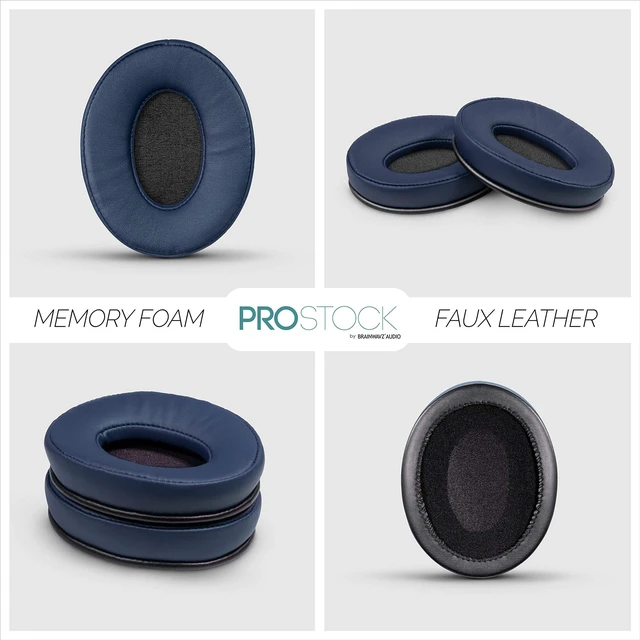 Alt view image 7 of 7 - ProStock ATH M50X Upgraded Earpads, Improves Comfort & Style Without Changing The Sound - Ear Pad Designed for ATH-M50X M50BTX M20X M30X M40X Headphones, Vegan Leather (Dark Blue)