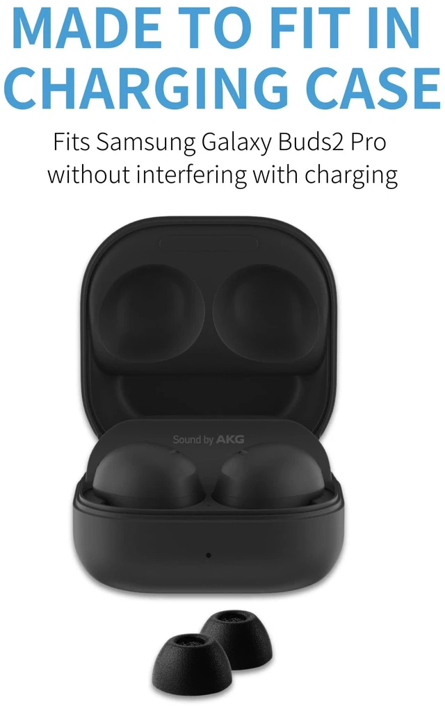 Alt view image 6 of 7 - TrueGrip Premium Memory Foam Replacement Ear Tips, Black, Medium 3 Pairs, for Samsung Galaxy Buds2 Pro, Enhanced Comfort, Secure Fit, Superior Noise Isolation, Cleaning Tool