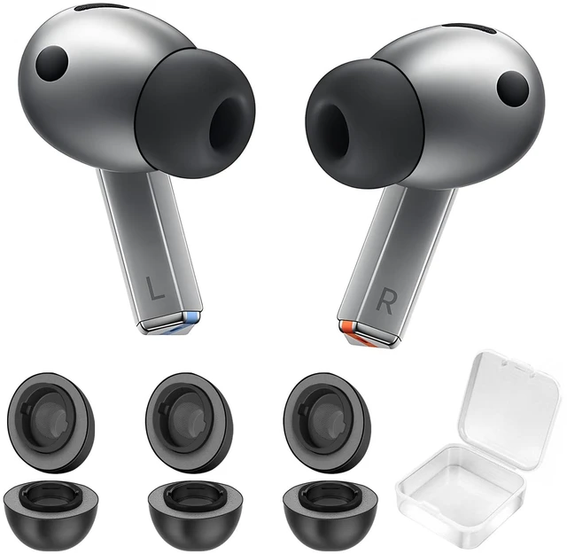 Main image of Best Memory Foam&Silicone Hybrid Ear Tips for Samsung Galaxy Buds3 Pro,Double Layer Anti-Slip,Ultra-Comfort,Better Noise Cancellation,Fit in The Charging Case,3 Pairs (Black, L)