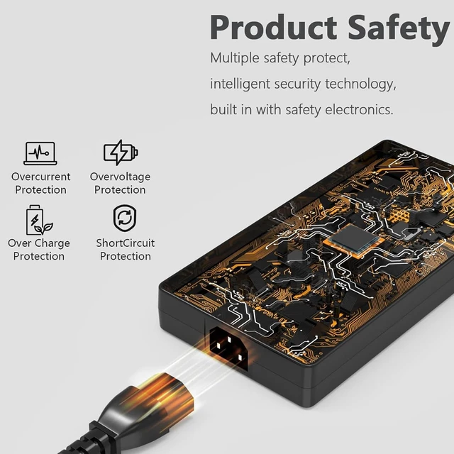 Alt view image 2 of 7 - 120W Charger Compatible with MSI Thin 15 GF63 GV15 Cyborg 15 A17-120P2A ADP-120VH D GF63 Thin 10 11 12Th MS-16R5 MS-16R6 MS-16R7 MS-16j4 MS-16j5 Creator M14 15 4.5x3.0mm