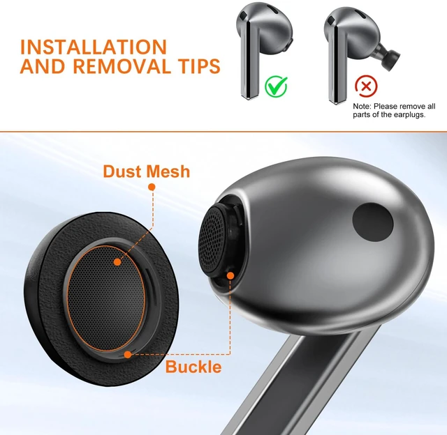 Alt view image 6 of 7 - Best Memory Foam&Silicone Hybrid Ear Tips for Samsung Galaxy Buds3 Pro,Double Layer Anti-Slip,Ultra-Comfort,Better Noise Cancellation,Fit in The Charging Case,3 Pairs (Black, L)