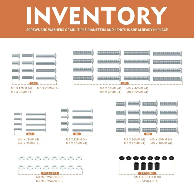 Alt view image 2 of 6 - TV Mount Screws Universal TV Installation Hardware Kit Includes M4 M5 M6 M8 Sets Screws and Spacers for Vizio, LG, TCL, Sony, Sharp, Philips, Panasonic & More Up to 100" HTA002