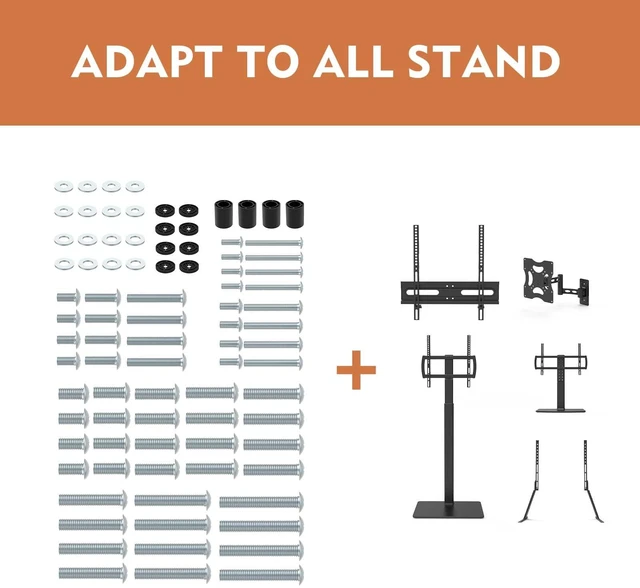 Alt view image 3 of 6 - TV Mount Screws Universal TV Installation Hardware Kit Includes M4 M5 M6 M8 Sets Screws and Spacers for Vizio, LG, TCL, Sony, Sharp, Philips, Panasonic & More Up to 100" HTA002