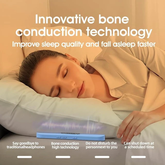 Alt view image 4 of 5 - Mini Portable Wireless Under Pillow Speaker for Sleeping (Blue) USB Rechargeable Bluetooth Connection Timer Function Built-in White Noise TF Card Travel