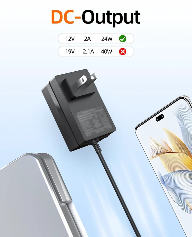 Alt view image 3 of 7 - 12V 2A Charger Fit for Gateway Laptop GWTN156-11BK GWTN156-11BL GWTN156-11RD GWTC116-2BK GWTC116-2BL GWNC21524-BL GWTN141-1BL GWTN141-5BK/BL SAW30A-120-2000U GWTN156-11 GWTC116-2 GWTN141 GWTN116-3