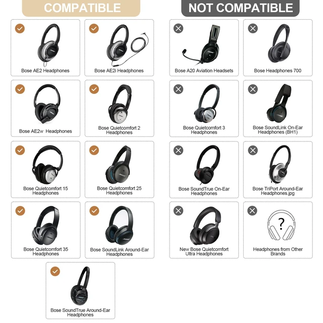 Alt view image 3 of 7 - Leather Ear-Pads Cushions for Bose QuietComfort QC-35 QC-35-ii QC-25 QC-15 QC-2 Headphones, Lambskin Replacement Ear Covers for Ae2/Ae2i/Ae2W SoundLink SoundTrue Around-Ear Headsets(Beige)