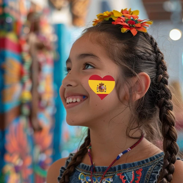 Alt view image 5 of 7 - Hispanic Heritage Month Flags Stickers 1000pcs Waterproof Self-Adhesive, 16 Heart Flags Design, Festival Favors, Water Bottle Laptop Gifts, Celebration Decor