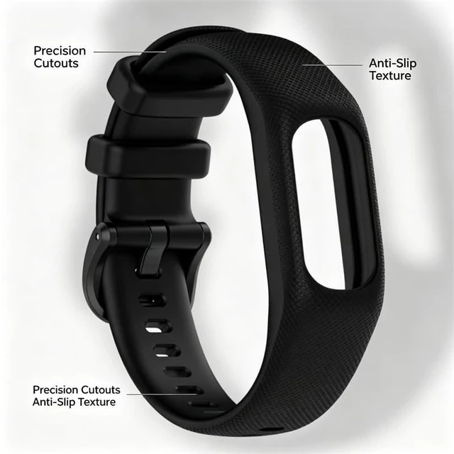 Alt view image 3 of 7 - Watch Band compatible with Garmin vivosmart 5/smart 5,Adjustable Silicone Sports Wristband Replacement Band