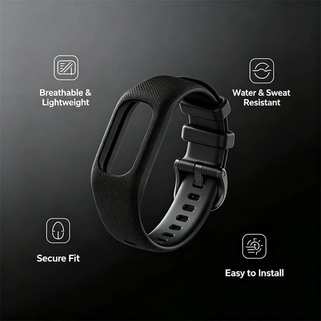 Alt view image 5 of 7 - Watch Band compatible with Garmin vivosmart 5/smart 5,Adjustable Silicone Sports Wristband Replacement Band