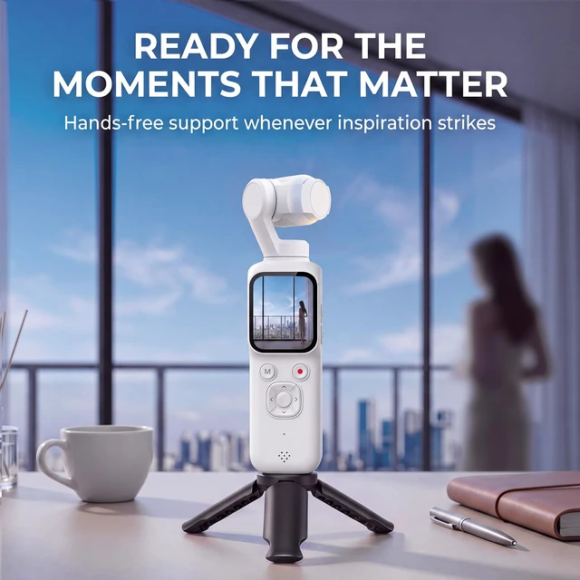 Alt view image 4 of 7 - 4K Vlogging Camera with AI Face Tracking, 330° Rotating Lens & WiFi, White Face-Detection Tracking, one-touch front/selfie view, Type-C charging, webcam mode, and Class 10 cards up to 256GB