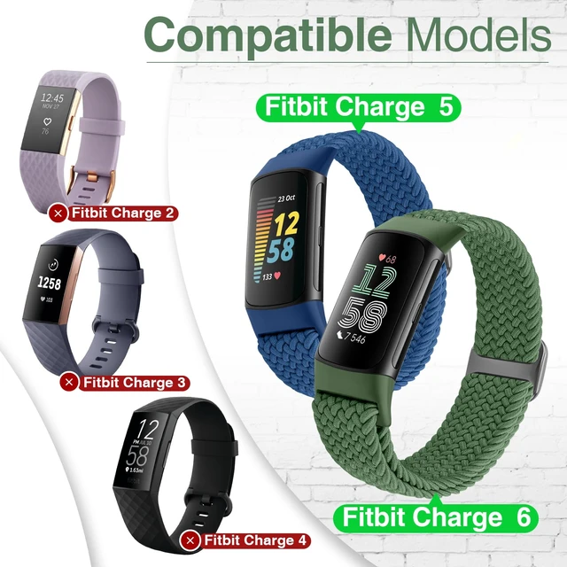 Alt view image 2 of 6 - Braided Solo Loop Bands Compatible with Fitbit Charge 6/Charge 5, Adjustable Stretchy Nylon Woven Replacement Wristbands for Fitbit Charge 6/Charge 5 for Women Men
