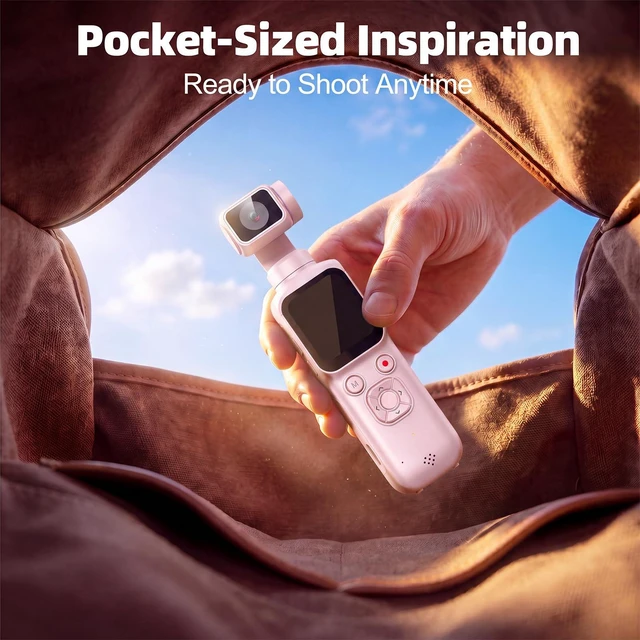 Alt view image 5 of 7 - 4K Vlogging Camera with AI Face Tracking, 330° Rotating Lens & WiFi, Pink Face-Detection Tracking, one-touch front/selfie view, Type-C charging, webcam mode, and Class 10 cards up to 256GB