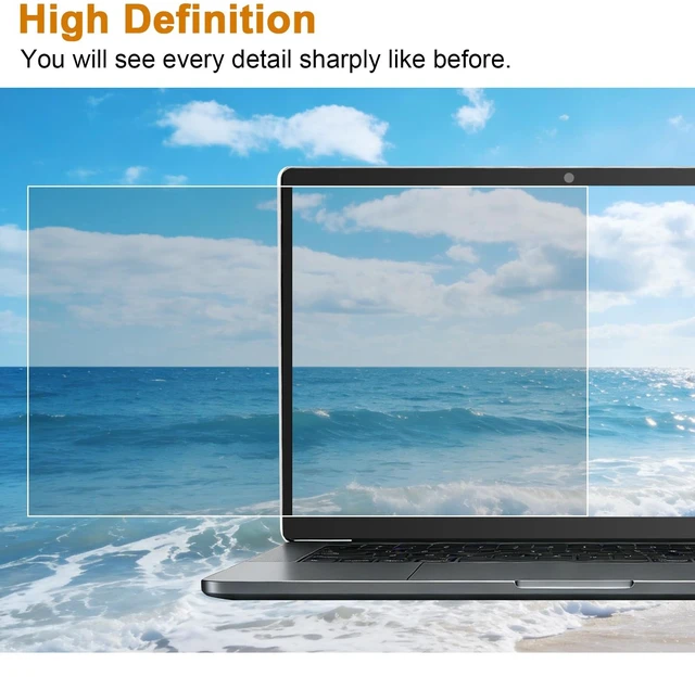 Alt view image 6 of 7 - Laptop Privacy Screen 14 Inch 16:9 Display Matte Anti Glare Film Blue Light Filter, Computer Privacy Screen Shield, Not for 14'' Laptops with 1920x1200P (16:10)