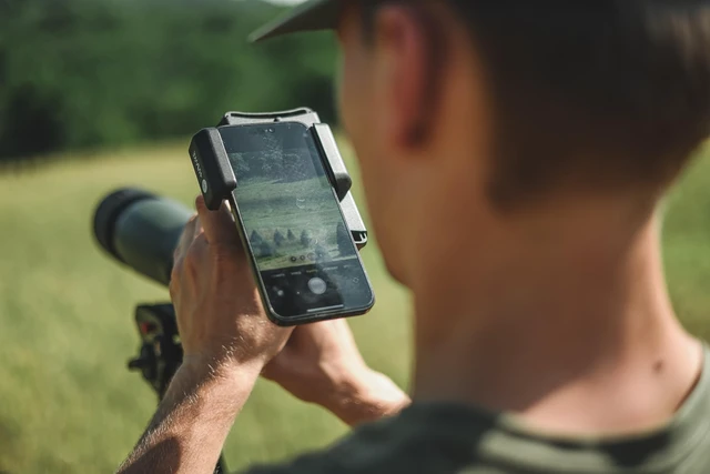 Alt view image 3 of 4 - Universal Digi-Scope Smart Phone Adapter Fits Eyepieces 3360 mm, Smartphones 2.63.7 in Wide, Lightweight ABS Construction