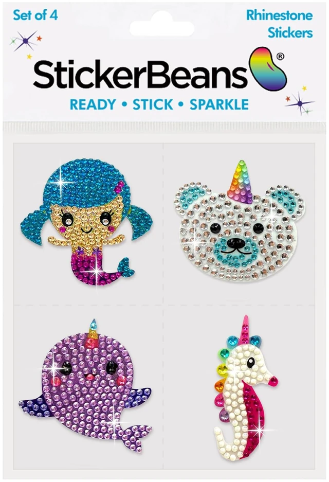 Alt view image 2 of 7 - ® Rhinestone Stickers - Whimsical Sticker Pack, 2 x 2 Each, Unique Sparkly Cut-to-Shape for Collecting, Trading, Decorating Laptops, Phone Cases, Scrapbooks