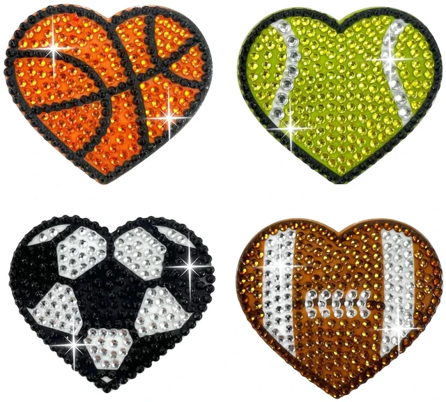 Main image of ® Rhinestone Stickers - Sporty Sticker Pack, 2 x 2 Each Unique Sparkly Cut-to-Shape for Collecting, Trading, Decorating Laptops, Phone Cases, Scrapbooks