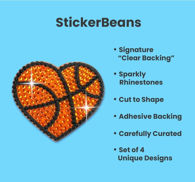 Alt view image 2 of 7 - ® Rhinestone Stickers - Sporty Sticker Pack, 2 x 2 Each Unique Sparkly Cut-to-Shape for Collecting, Trading, Decorating Laptops, Phone Cases, Scrapbooks