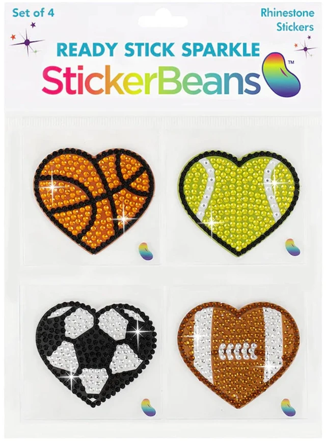 Alt view image 5 of 7 - ® Rhinestone Stickers - Sporty Sticker Pack, 2 x 2 Each Unique Sparkly Cut-to-Shape for Collecting, Trading, Decorating Laptops, Phone Cases, Scrapbooks