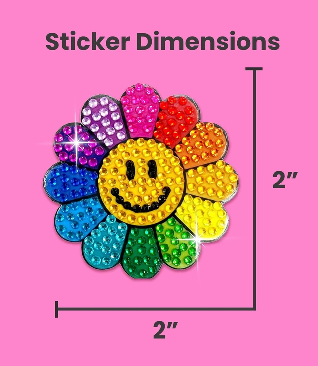 Alt view image 4 of 5 - ® Rhinestone Stickers - Happiness Sticker Pack, 2 x 2 Each Unique Sparkly Cut-to-Shape for Collecting, Trading, Decorating Laptops, Phone Cases, Scrapbooks