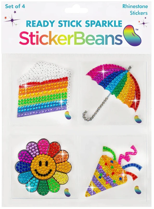 Alt view image 5 of 5 - ® Rhinestone Stickers - Happiness Sticker Pack, 2 x 2 Each Unique Sparkly Cut-to-Shape for Collecting, Trading, Decorating Laptops, Phone Cases, Scrapbooks