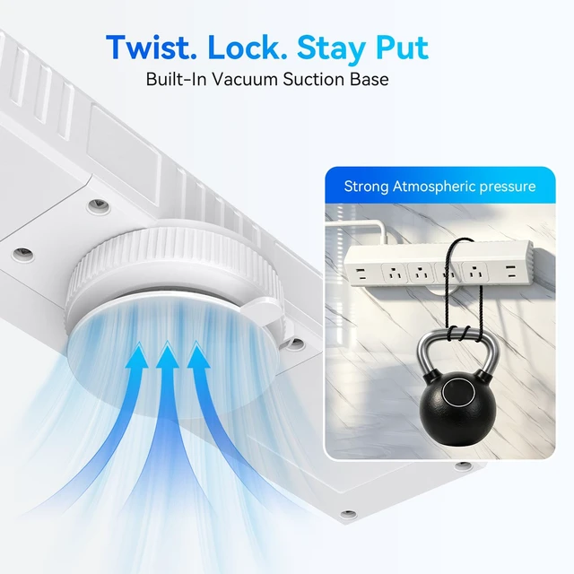 Alt view image 3 of 7 - Desktop Suction Cup Power Strip 4.9Ft,Table Surge Protector
