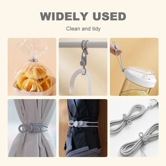 Alt view image 3 of 7 - Silicone Cable Ties, 2026 Upgrade Reusable Cable Management Organizer, Elastic Data Cable Organizer Cord Wrap Straps for Fastening Charger Earphone Charger Office Desk Appliance Cords Wires