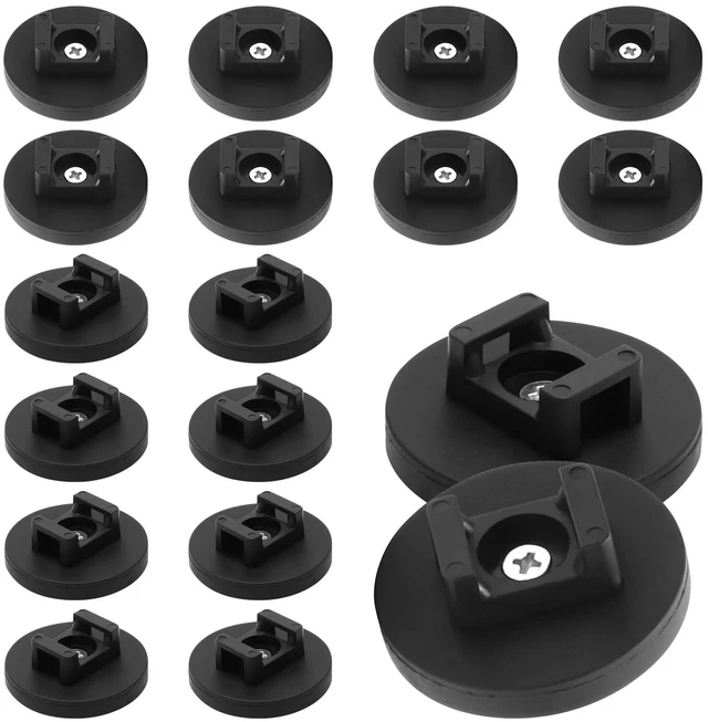Main image of 20Pcs Strong Magnetic Cable Zip Tie Base,Multipurpose Cable Ties Mount Wire Clips Management Base,Heavy Duty 18lbs Wire Cable Holder for Electrical Cable Wire (43mm, Count, 20)