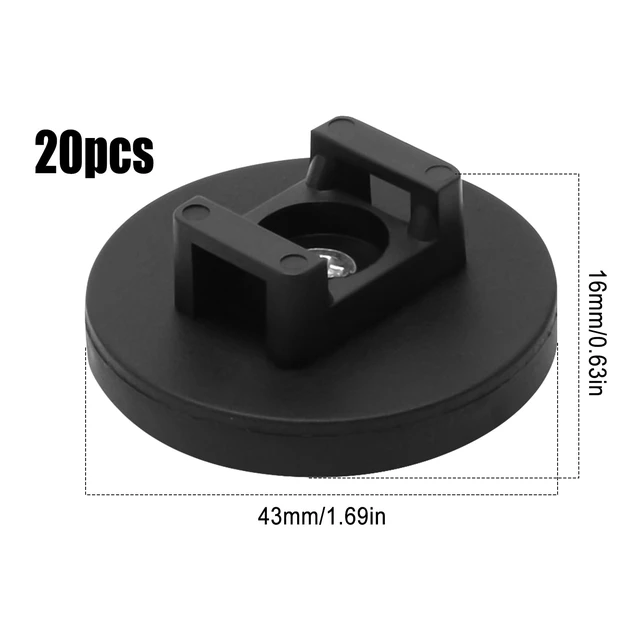 Alt view image 2 of 7 - 20Pcs Strong Magnetic Cable Zip Tie Base,Multipurpose Cable Ties Mount Wire Clips Management Base,Heavy Duty 18lbs Wire Cable Holder for Electrical Cable Wire (43mm, Count, 20)