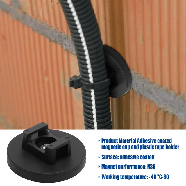 Alt view image 4 of 7 - 20Pcs Strong Magnetic Cable Zip Tie Base,Multipurpose Cable Ties Mount Wire Clips Management Base,Heavy Duty 18lbs Wire Cable Holder for Electrical Cable Wire (43mm, Count, 20)