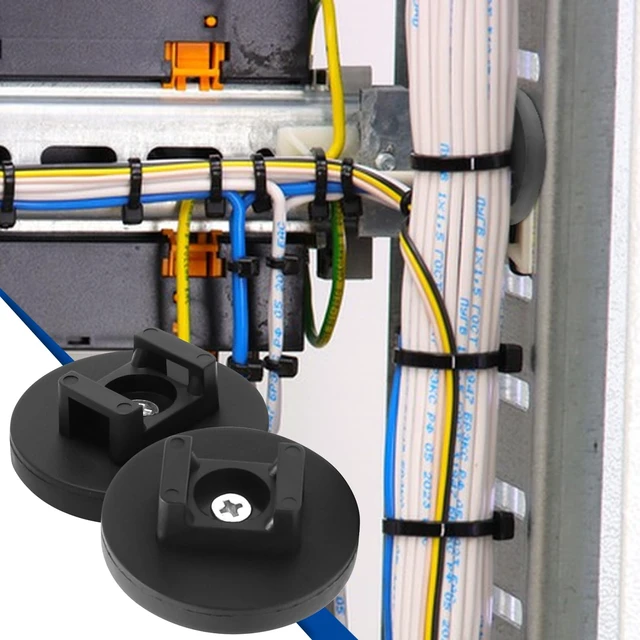 Alt view image 7 of 7 - 20Pcs Strong Magnetic Cable Zip Tie Base,Multipurpose Cable Ties Mount Wire Clips Management Base,Heavy Duty 18lbs Wire Cable Holder for Electrical Cable Wire (43mm, Count, 20)