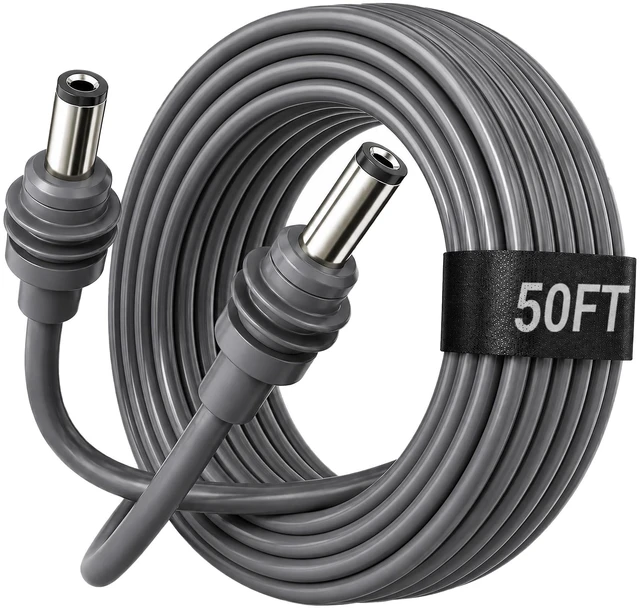 Main image of Starlink Mini Power Cable 50FT/15M, DC5521 Male to Male DC to DC Replacement Cord, 18AWG Waterproof Mating Power Cable for Starlink Mini RV, Camping, Van, Off-Grid Outdoor Setup