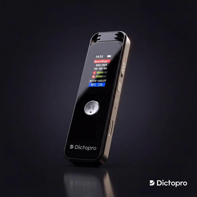 Alt view image 2 of 7 - X200 Digital Voice Activated Recorder with Playback, 16GB 1100H max capacity, 20H battery life, 10m range, password lock, A-B repeat, variable speed, USB-C charging
