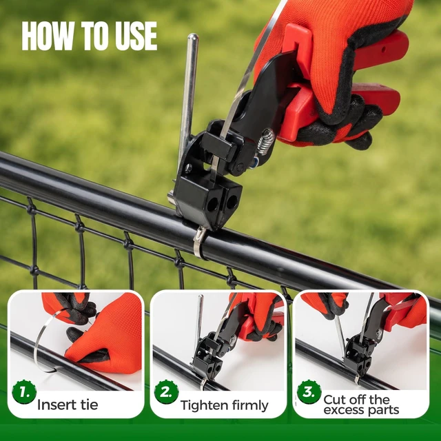 Alt view image 4 of 7 - Stainless Steel Cable Tie Gun Kit with 150PCS Metal Zip Ties Heavy Duty Outdoor Use Adjustable Tension Control Fast Tightening & Cutting Rust Resistant Fence Automotive Exhaust