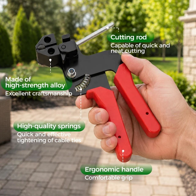Alt view image 3 of 7 - Stainless Steel Cable Tie Gun Kit with 150PCS Metal Zip Ties Heavy Duty Outdoor Use Adjustable Tension Control Fast Tightening & Cutting Rust Resistant Fence Automotive Exhaust