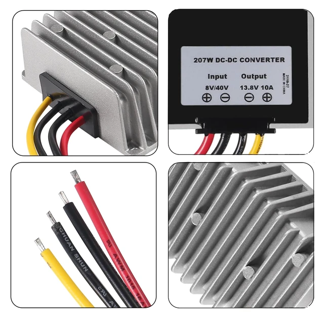 Alt view image 3 of 6 - DC Voltage Reducer Converter DC 8V-40V to 13.8V 10A 138W Reducer Power Converter Waterproof Regulator Module Transformer for Golf Cart Club Car
