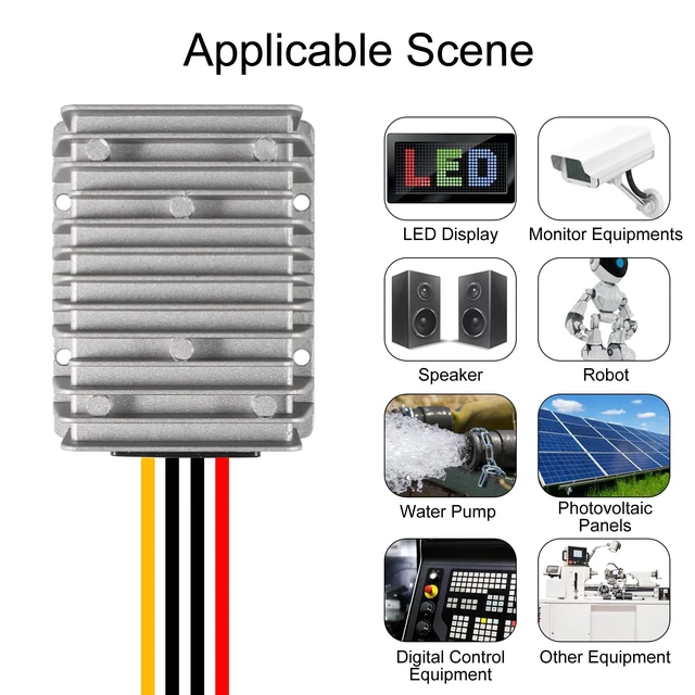 Alt view image 5 of 6 - DC Voltage Reducer Converter DC 8V-40V to 13.8V 10A 138W Reducer Power Converter Waterproof Regulator Module Transformer for Golf Cart Club Car