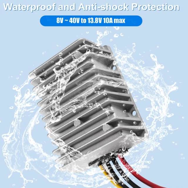 Alt view image 6 of 6 - DC Voltage Reducer Converter DC 8V-40V to 13.8V 10A 138W Reducer Power Converter Waterproof Regulator Module Transformer for Golf Cart Club Car