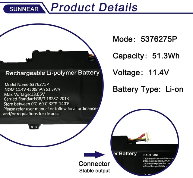 Alt view image 2 of 6 - 5376275P UTL-509068-3S Laptop Battery Replacement for Gateway GWTN141-10 GWTN141-10BK GWTN141-10BL WTN141-10GR GWTN141-4 GWTN141-2BL GWTN141-5BK GWTN156-5BL GWTN156-1RG GWTN156-9SL NV-509067-3S 3-cell