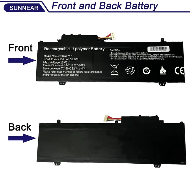 Alt view image 3 of 6 - 5376275P UTL-509068-3S Laptop Battery Replacement for Gateway GWTN141-10 GWTN141-10BK GWTN141-10BL WTN141-10GR GWTN141-4 GWTN141-2BL GWTN141-5BK GWTN156-5BL GWTN156-1RG GWTN156-9SL NV-509067-3S 3-cell
