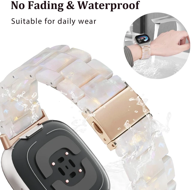 Alt view image 3 of 6 - Resin Band Compatible with Fitbit Versa 4/Versa 3 Bands For Women,Lightweight,Bracelet,Wristband,Replacement,For Fitbit Sense 2/Sense