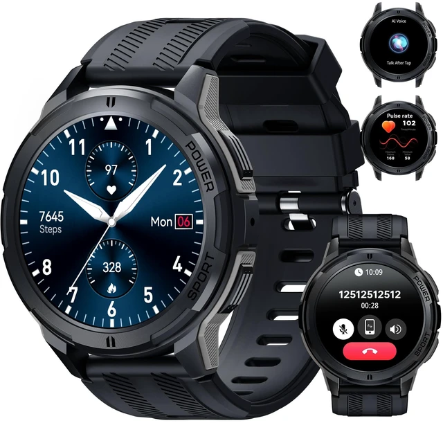 Main image of Smart Watch for Men, 1.43" AMOLED Display Smartwatch with Bluetooth Call 1ATM Water-Resistant Fitness Tracker with Heart Rate SpO2 Sleep Monitor, 100+ Sport Modes for Android iOS