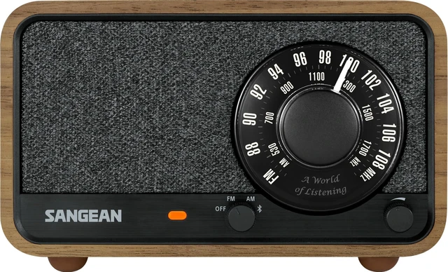 Main image of WR-8 Retro Wooden AM/FM Bluetooth Speaker 54-Hour Battery Life, USB-C, Subwoofer, 3350mAh Rechargeable Battery, Classic Walnut Design, External Antenna