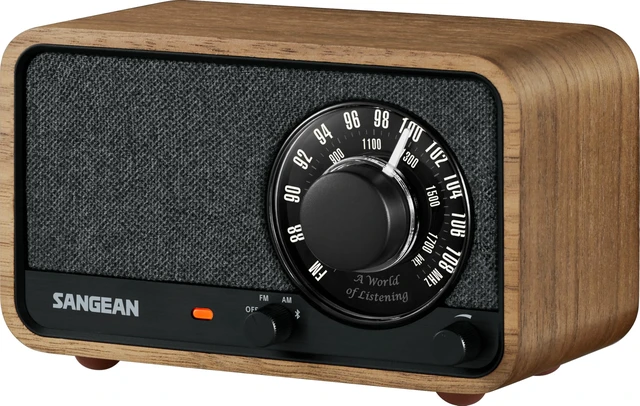 Alt view image 4 of 7 - WR-8 Retro Wooden AM/FM Bluetooth Speaker 54-Hour Battery Life, USB-C, Subwoofer, 3350mAh Rechargeable Battery, Classic Walnut Design, External Antenna