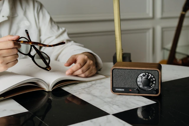 Alt view image 7 of 7 - WR-8 Retro Wooden AM/FM Bluetooth Speaker 54-Hour Battery Life, USB-C, Subwoofer, 3350mAh Rechargeable Battery, Classic Walnut Design, External Antenna