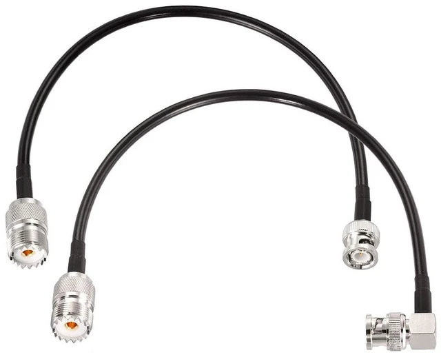 Main image of BNC Male to SO239 RG58 Cable 1ft UHF Female to BNC Adapter Jumper 2-pack bnc to so239 jumper cable for VHF Radio Mobile to Base Antenna scanners SWR Meter