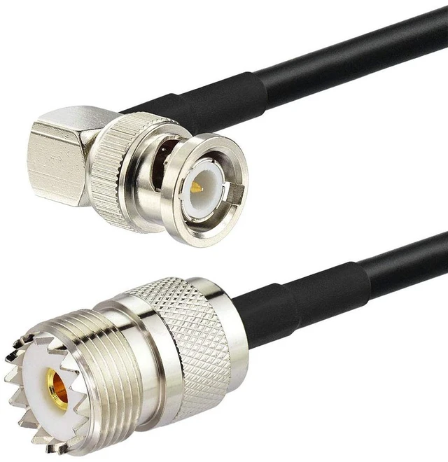 Alt view image 4 of 7 - BNC Male to SO239 RG58 Cable 1ft UHF Female to BNC Adapter Jumper 2-pack bnc to so239 jumper cable for VHF Radio Mobile to Base Antenna scanners SWR Meter