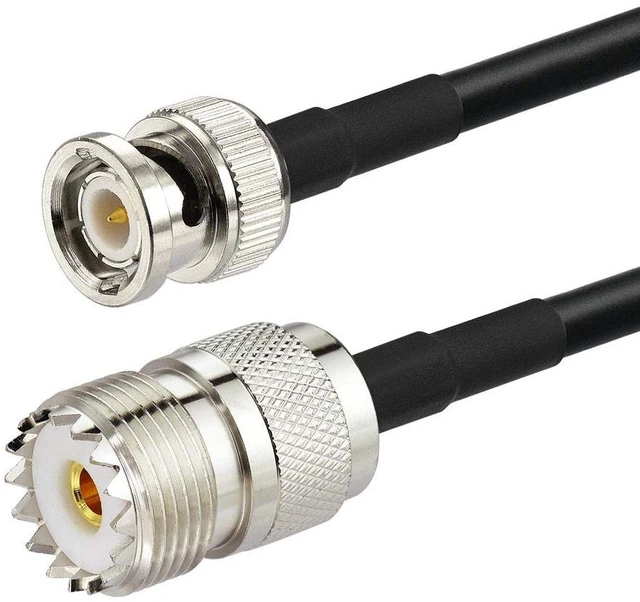 Alt view image 5 of 7 - BNC Male to SO239 RG58 Cable 1ft UHF Female to BNC Adapter Jumper 2-pack bnc to so239 jumper cable for VHF Radio Mobile to Base Antenna scanners SWR Meter